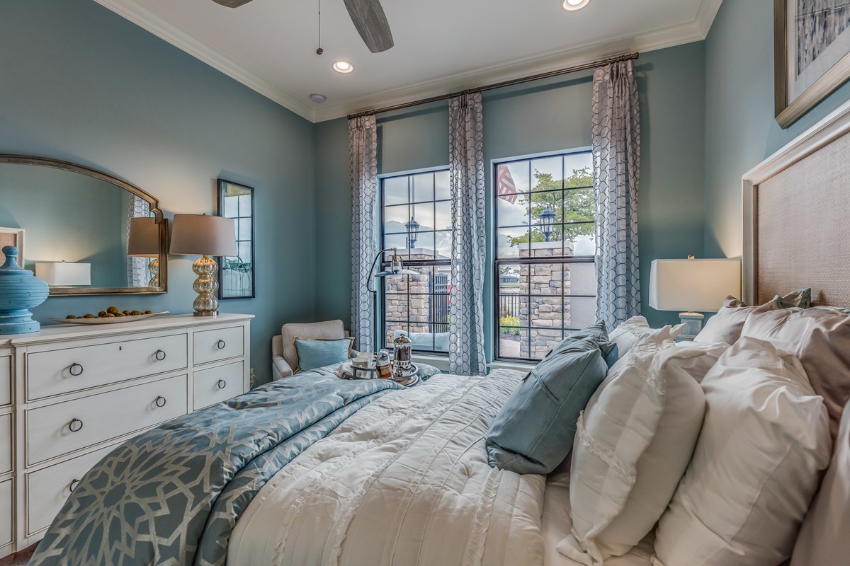 Comfortable bedding in Florida bedroom